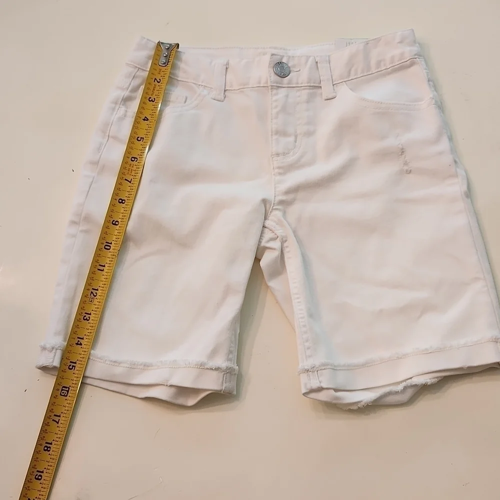 Justice girlfriend high waisted white shorts 12 with distressing new with tags